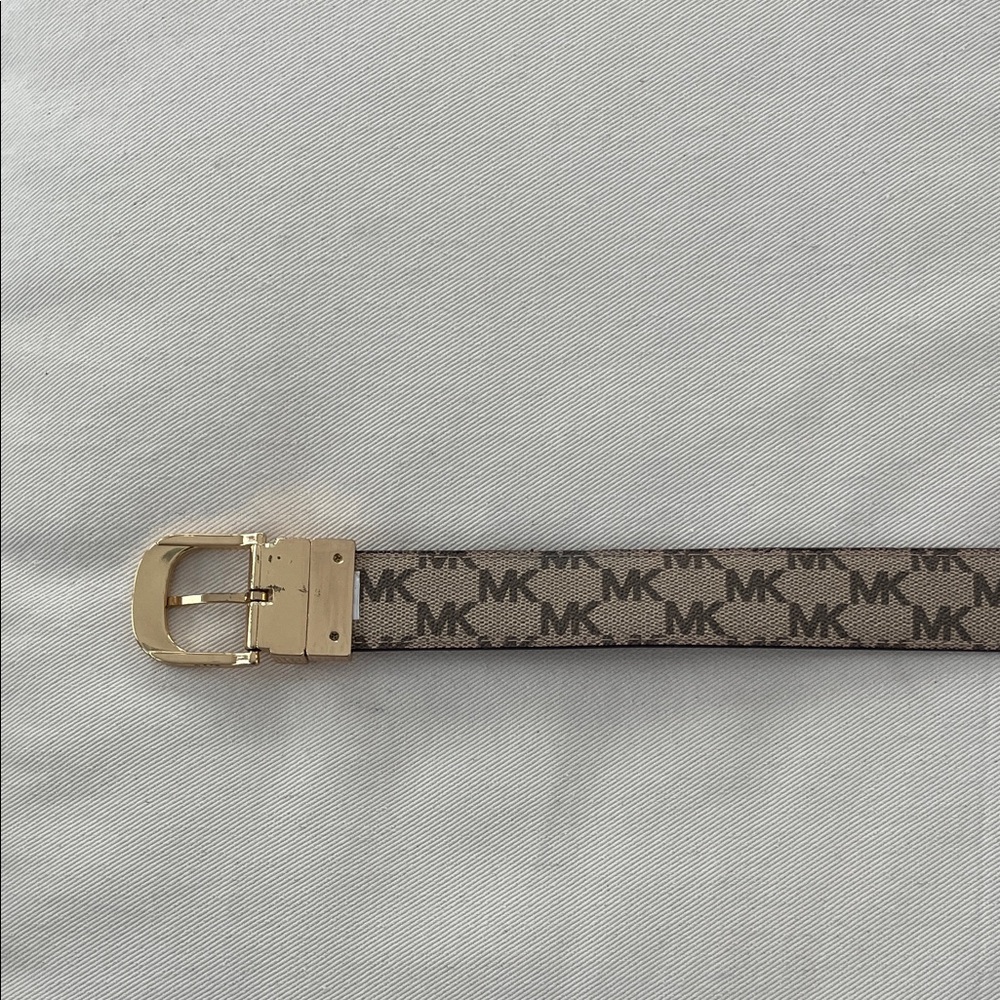 Michael Kors Tan and Gold Logo Belt Bag